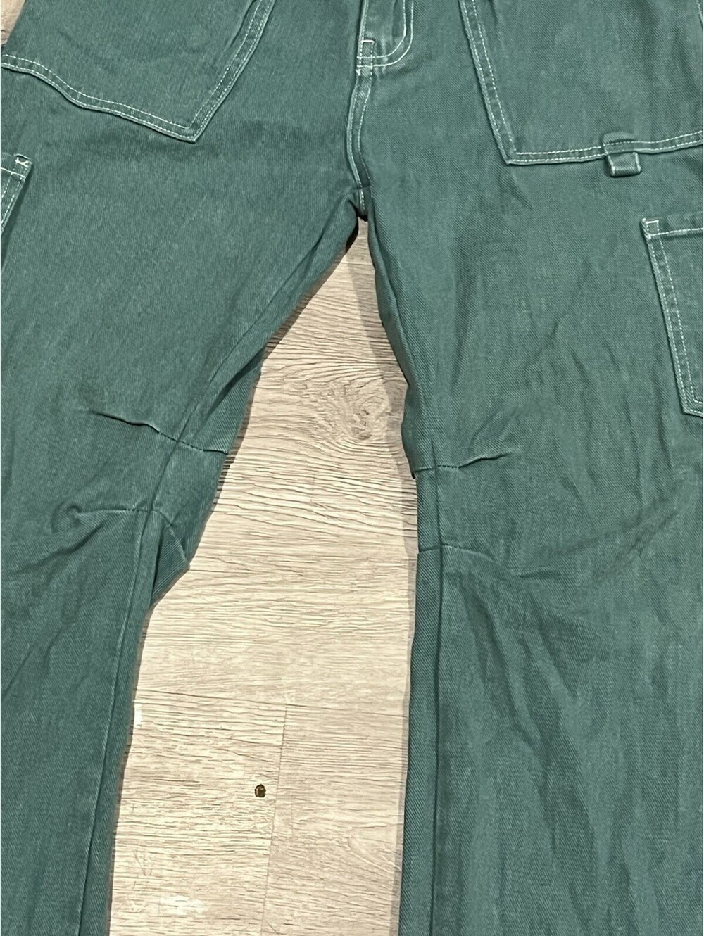 Lioness Miami Vice Wide Leg Cargo Pants Jeans Green Baggy Cargo Sz Small - Picture 8 of 8